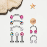 ASTM F136 titane Piercing Xinfocus boule de cristal anneau de sourcil Labret Piercing fer à cheval anneau de nez CBR pour femmes hommes