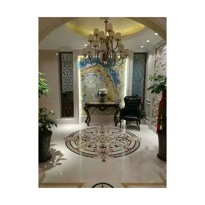Marmo naturale bianco di cristallo vietnamita interno ed esterno decorazione della parete di fondo piastrelle del pavimento acqua medaglione