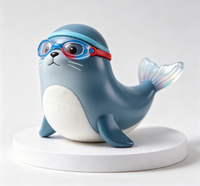 Figurines miniatures personnalisées OEM en PVC moulé par injection, thème animaux et sport, avec revêtement floqué mat doux au toucher, jouets finis