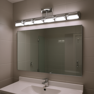 Modern 6-Light LED <b>Chrome</b>-Acrylic Stainless Steel <b>Bathroom</b> Vanity <b>Mirror</b> Light Wall Mount Over <b>Mirror</b> Lighting - Product Image 2