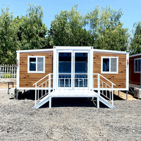 Maison conteneur extensible de 20 pieds, maison mobile préfabriquée, maison préfabriquée prête à assembler rapidement, design moderne, panneau sandwich en acier