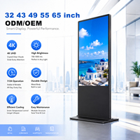 Écran d'affichage numérique LCD sur pied, réseau WIFI, gestion de contenu publicitaire commercial, haute luminosité