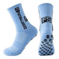 Chaussettes de football décontractées pour enfants, tricotées avec motif lettres, antidérapantes, compressives, antibactériennes, en Spandex/Polyester/Coton pour l'automne