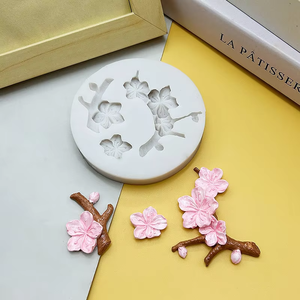 Molde de silicona DIY para rama de flor de durazno, para chocolate, fudge, resina, decoración de pasteles, herramienta de manualidades - Product Image 2