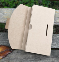 Enveloppe personnalisée, en carton Kraft noir, pour étui de téléphone, 50 unités