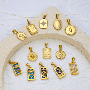 Collar con colgante de acero inoxidable Vintage clásico para mujer Ins Drip Zirconia <span class=keywords><strong>Tarot</strong></span> Divination Aristocrat Style - Product Image 4