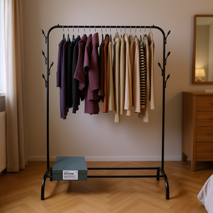 Appendiabiti Myrva a un livello in metallo, guardaroba verticale dal design minimalista per camicie - Product Image 2