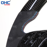 Volant de direction en fibre de carbone personnalisé compatible avec BMW Série 3 E46 318 320 325 330, volant en cuir suédé OHC