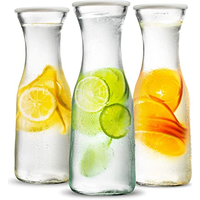 1000ml DIY Bouteille En Verre À Large Bouche Pichet À Boissons Fait Maison Col Étroit pour Eau Thé Café Autres Boissons pour Pique-Nique