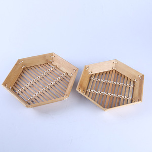 Plateau de service rectangulaire en bambou Ok 275, en bois naturel, pour thé, pain, rangement alimentaire, pains vapeur, plateau de cuisine, style coréen simple - Product Image 3
