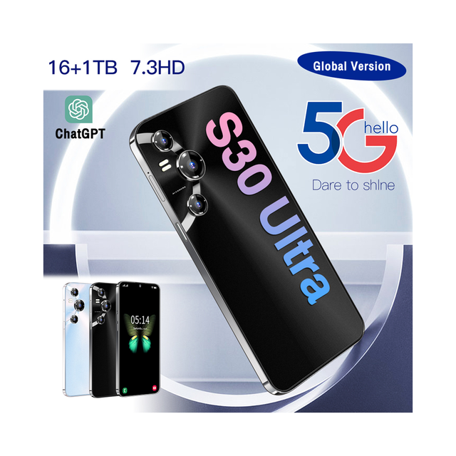 Hot Selling S30 Ultra 16GB+1TB 7.3 Inch Celular NETWORK Full Display Android 13 Mobile Cell Smart Phone Android Phone
