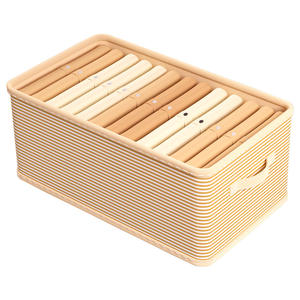 Boîte de rangement pour vêtements, motif rayé rectangulaire, durable, pliable, pour tiroir et armoire, pour vêtements et pantalons - Product Image 1