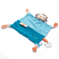 Couverture personnalisée pour nouveau-né en coton doux Lovey Serviette d'apaisement Éléphant Anneau de dentition Bébé Couette Couverture Jouet