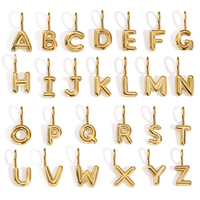EManco 316 Stainless Steel 3D Bubble Alphabet Charms Classic Style Letter Elements Children's DIY Necklace Bracelet Jewelry