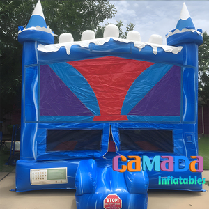 Château de saut gonflable extérieur en marbre bleu sur le thème de la glace Jumper Bounce House Commercial Bouncer Castillo Inflable à vendre - Product Image 5