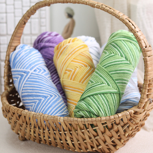 Fil mélangé coton/acrylique multicolore 8 brins, filé à l'anneau, haute ténacité, pour tricot à la main, 100g, teint, recyclable - Product Image 5