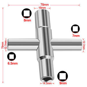 Clé à douille industrielle 4-en-1 pour <span class=keywords><strong>robinet</strong></span>, clé carrée 6,5/7/8/9 mm en acier inoxydable, clé réglable pour outils manuels de plombier OEM - Product Image 4