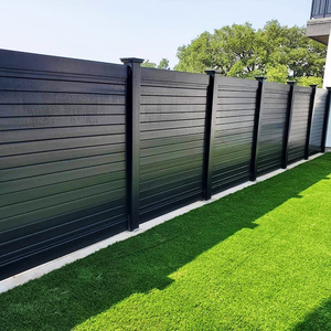 Paneles de vallas horizontales de aluminio de seguridad para el hogar resistentes al óxido, valla Y PUERTA DE PRIVACIDAD DE Metal para jardín al aire libre moderno Nórdico - Product Image 4