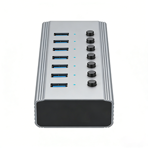 JHB020 7-портовый промышленный <span class=keywords><strong>USB</strong></span>-концентратор 3.0 с интерфейсами <span class=keywords><strong>USB</strong></span> 3.0 и корпусом из алюминиевого сплава - Product Image 4