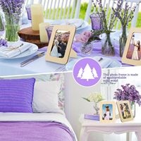 Set Bingkai Foto Kayu Kosong DIY dengan Penyangga untuk Lukisan Anak & Dekorasi Dinding Rumah untuk Pesta