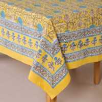 Nappe rectangulaire en coton rose à motifs floraux, faite à la main, imprimée au bloc, personnalisable, moderne, douce, matière de qualité supérieure