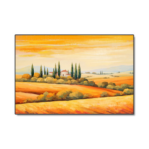 Pintura de Paisaje al Atardecer, Semi-Pintada a Mano, Texturizada, Óleo/Acrílico, Lienzo Profesional, Marco Personalizable, Óleo Ecológico - Product Image 3