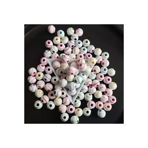 Perles de Baseball rondes en acrylique, 12MM, 100 pièces, pour boule de sport, équipe, avec grand trou de 4mm, vente en gros