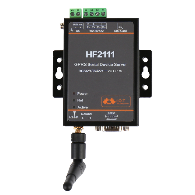 HF2111 GPRS Serial Device Server RS232 RS485 RS422 Serial Port of DTU IOT Device 5-36V Server Support Modbus