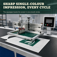 Machine d'impression sérigraphique automatique avec film OPP 600x700mm, table de travail sous vide, positionnement précis, couverture complète, 1200 pièces par heure