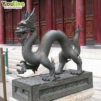 Statue de dragon en bronze Feng Shui de Chine