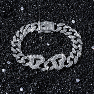 Pulsera de Cadena con Corazón de Aleación y Diamantes de Imitación, Estilo Hiphop Urbano, para Hombre, Joyería de Moda al por Mayor, Venta Caliente 2026 - Product Image 3
