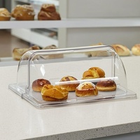 Vitrine à gâteaux en acrylique transparent sur mesure avec couvercle à charnières pour boulangerie, pâtisserie, desserts