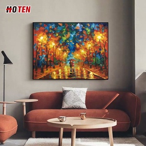Gran enmarcado abstracto árbol rojo paisaje puro pintura <span class=keywords><strong>al</strong></span> óleo pintado a mano arte de pared decoración del hogar lienzo con pinturas de paisaje - Product Image 5