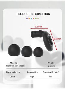 ที่อุดหูลดเสียงรบกวน 35dB ที่อุดหูซิลิโคนอ่อนนุ่มแบบใช้ซ้ำได้สำหรับคอนเสิร์ตการศึกษาการเดินทางว่ายน้ำการนอนกรน - Product Image 6