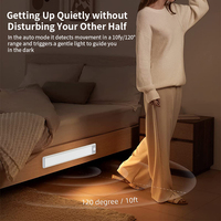 Lampe à induction LED intelligente à détecteur de mouvement magnétique, rechargeable par USB, trois couleurs, pour armoire
