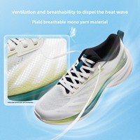 361 Lingyun Sepatu Lari Ringan Pria dengan Tali, Bahan Mesh Bernapas, Sol PHYLON Tipis Baru untuk Musim Semi, Penyerap Guncangan