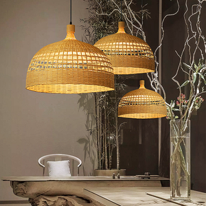 Lustre en bambou japonais, éclairage <span class=keywords><strong>zen</strong></span> chinois, LED intermédiaire, bois, hauteur réglable, beige, DIY pour bar, salle à manger, restaurant, maison - Product Image 6