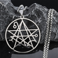 Necronomicon Acier Inoxydable Long Collier Hommes Satanique Pendentif LOVECRAFT CTHULHU patchsatanic bijoux