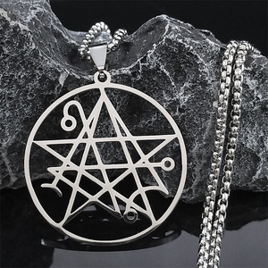 <span class=keywords><strong>Necronomicon</strong></span> สร้อยคอยาวสแตนเลสผู้ชายจี้ซาตานน่ารัก cthulhu patchanic เครื่องประดับ - Product Image 5