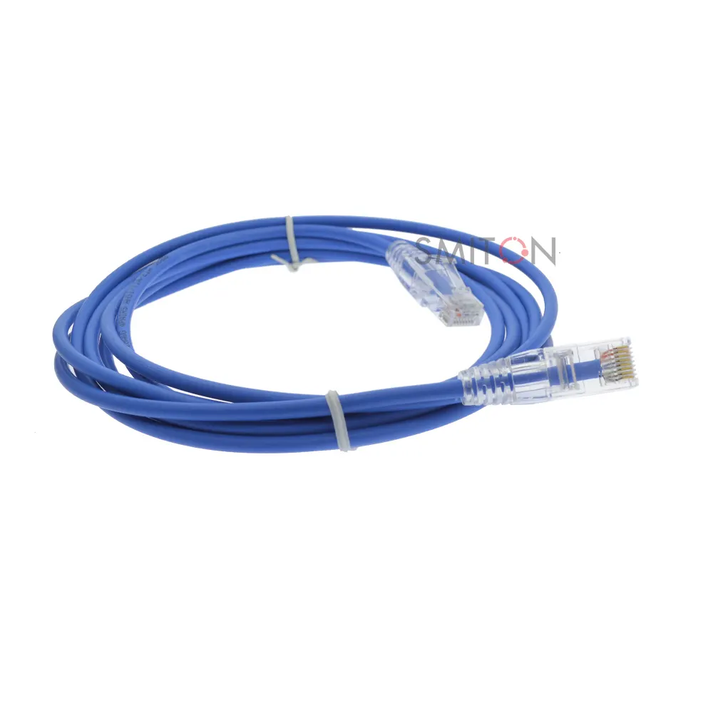 rj45 slim cat6 cat6a patch cord ethernet cable with transparent boot 2meters