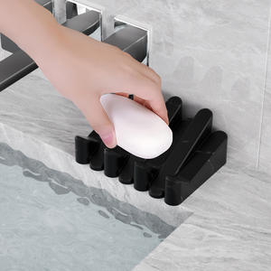 צלחת סבון סיליקון עם ניקוז עצמי מגש סבון ללא להחליק לחך אמבטיה למטבח חדר רחצה ספוג גומי משטח סבונים - Product Image 3