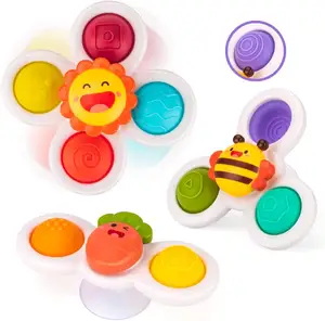 OEM ODM Suction Cup Spinner Baby Toys Suction Cup Spinning Top Toy Fidget Spinner Sensory Bath Toys Gift Toddlers 1-3