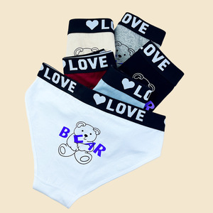 Culottes pour adolescentes, taille européenne, imprimées motif <span class=keywords><strong>ours</strong></span> mignon, douces, effet push-up, en pur coton, taille mi-haute, tricotées, respirantes, ODM - Product Image 2