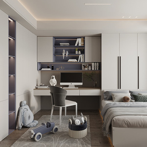 Armario Vestidor Moderno de Madera Personalizado con Luz LED, Fácil de Montar, Muebles de Dormitorio de Lujo para Sala de Estar y Villa - Product Image 6