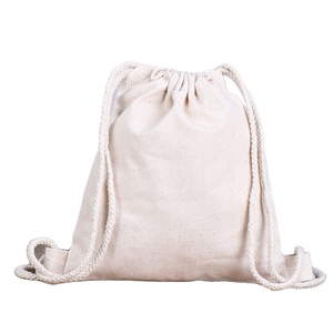 Pochette en toile personnalisée avec logo imprimé, vente en gros, emballage alimentaire économique, petite pochette en coton avec cordon de serrage, sac cadeau en lin pour le shopping - Product Image 1