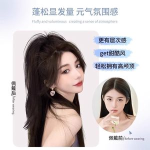 Queue de cheval style cascade, cheveux raides avec clip, volumineuse et moelleuse, pour femme, perruque queue de cheval - Product Image 1