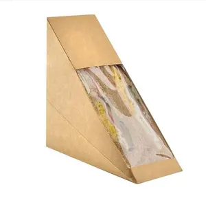 Kraft sandwich packaging box paperboard sandwich wedge for take out packaging