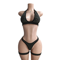 Ensemble de vêtements de danse exotique en maille avec diamants ELITES pour strip-teaseuses, tenue de pole dance pour boîte de nuit, lingerie