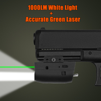 ZOOMFIRE 1000LM 铝制 LED 战术手电筒，带激光笔，内置可充电锂电池，IP65 防水手电筒