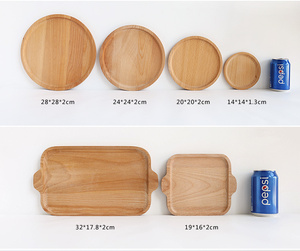 Custom LOGO Bamboo Tray Restaurant Hotel Round Dinner Plate